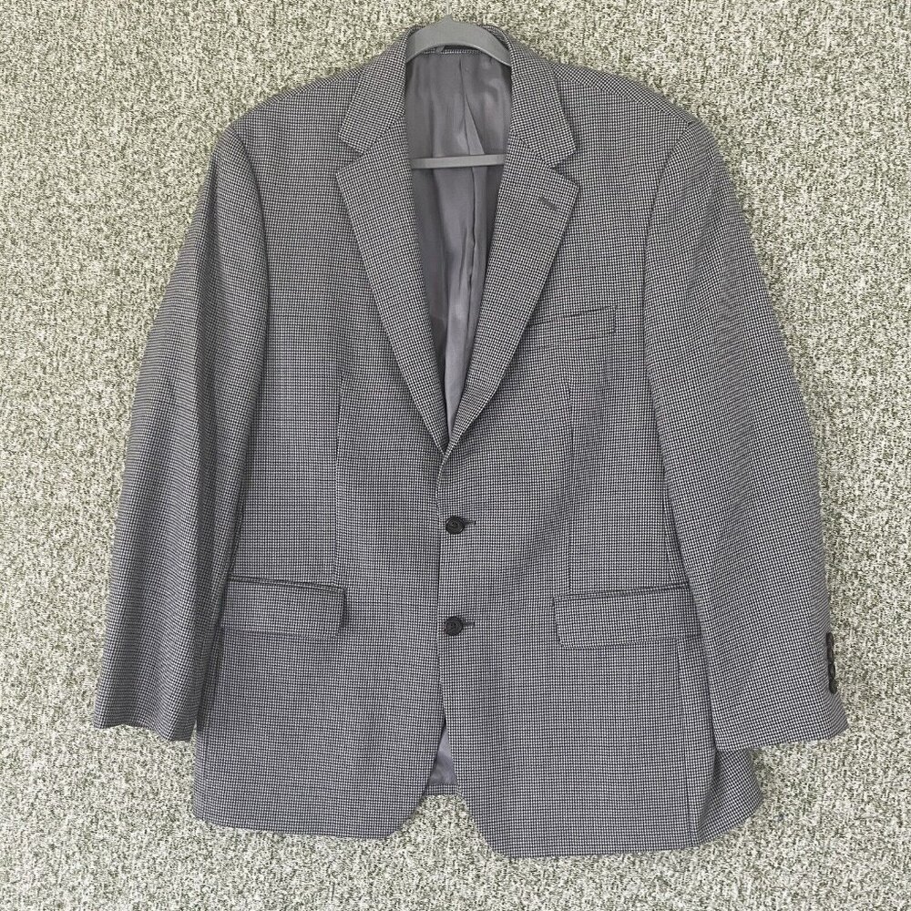 Ralph Lauren RRL Sport Coat Men 42R Blue Houndstooth Wool Double Vented Dillards